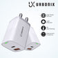 Urbonix 65W Fast Charging Adapter with Dual USB Ports | High Power Delivery & Overcurrent Protection